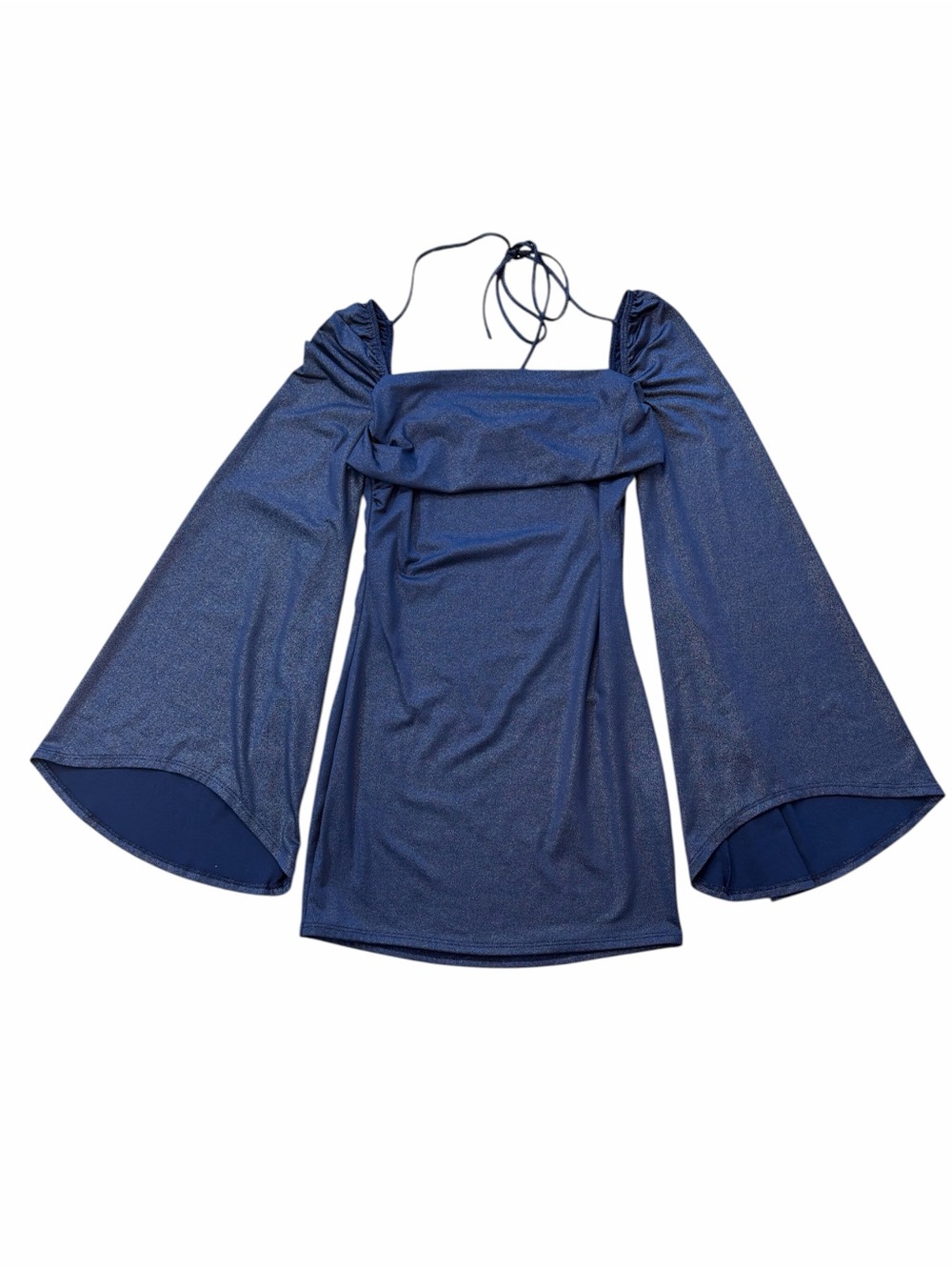 Lucy in the Sky Navy Off-Shoulder Bell Sleeve Dress